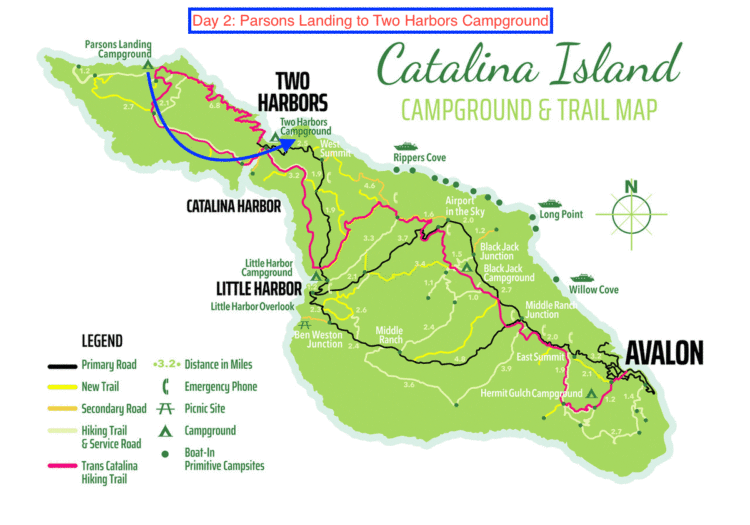 Catalina Island Trail Map - Day 2 - Flying High On Points
