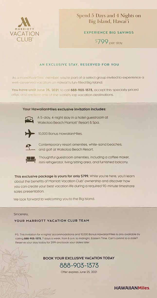 The 2021 Marriott Vacation Club Offer For The Waikoloa Beach Marriott